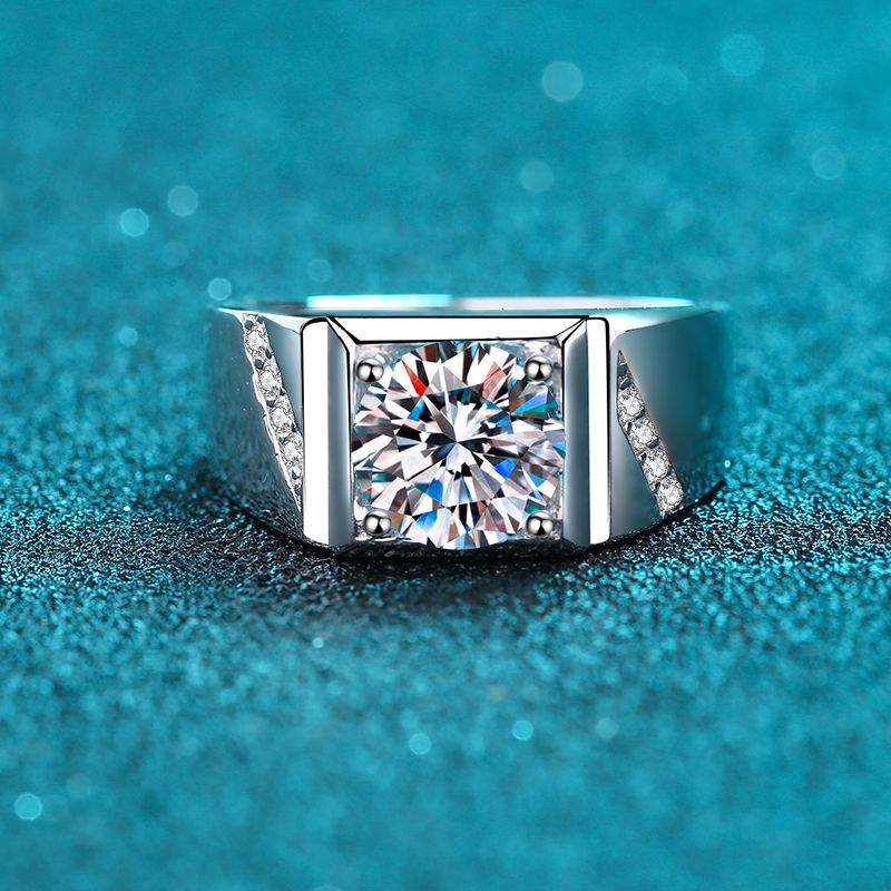 Men's 925 Silver Moissanite Dominating Ring, Festive Gift